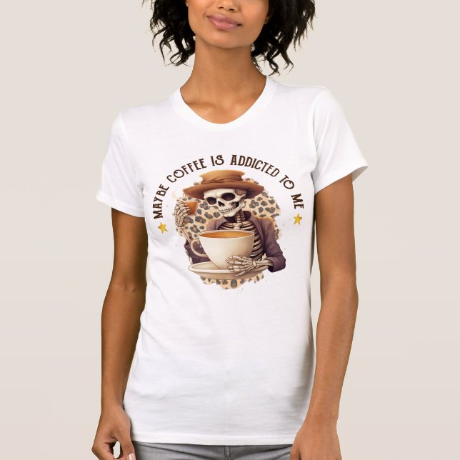 CAMISETA HALLOWEEN SKELETON COM CAFÉ (Frente)