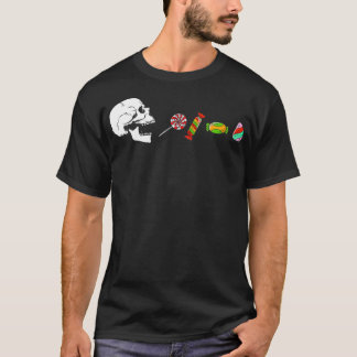 Camiseta Halloween Skeleton come doces, Dia de as Bruxas en