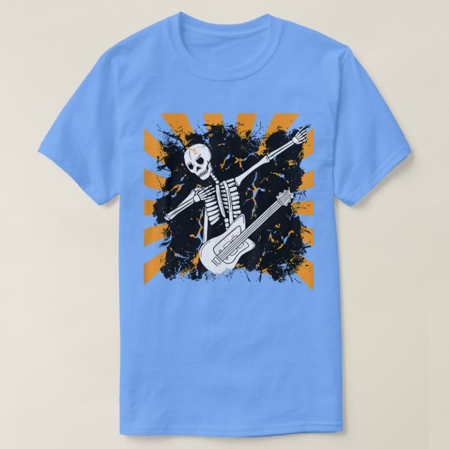 Camiseta Halloween Skeleton Dab Guitar 1567 (Frente do Design)