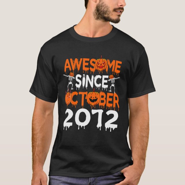 Camiseta Halloween Skeleton Dabbing Gift outubro de 2012 8  (Frente)
