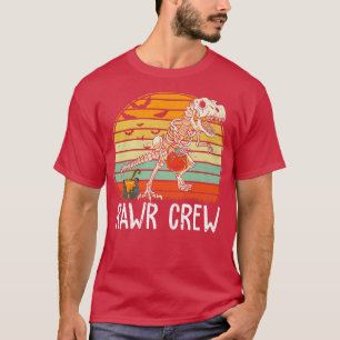 Camiseta Halloween Skeleton Dinosaur Pumpkin Tre Dino Rawr