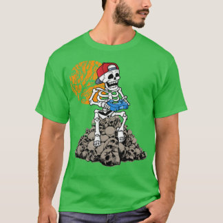 Camiseta Halloween Skeleton Gamer Vídeo Gamer Meninos Crian