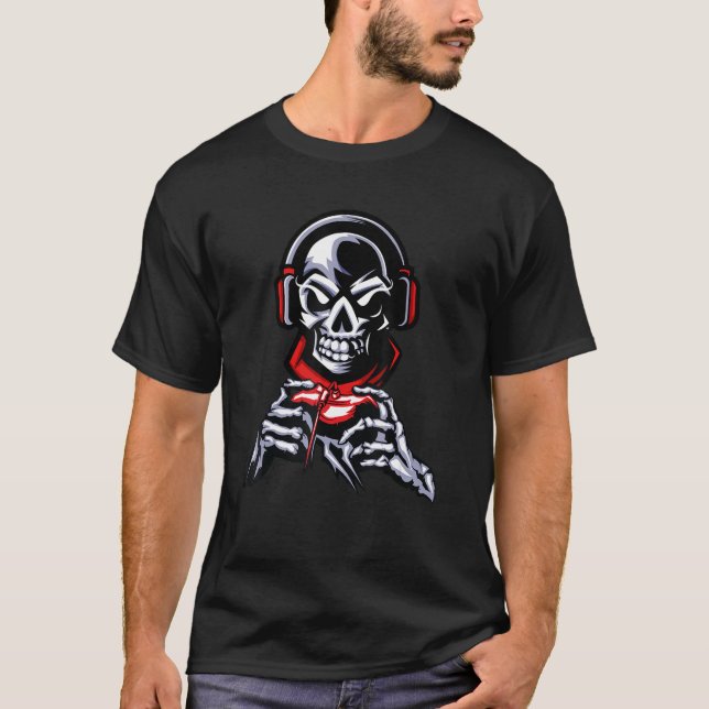 Camiseta Halloween Skeleton Gaming Halloweenfan Cont Spooky (Frente)