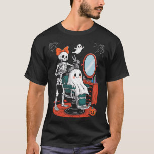 Camiseta Halloween Skeleton Hairdresser Hairstylist