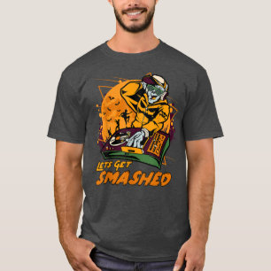 Camiseta Halloween Skeleton Jack O Lantern DJ Festa Permite