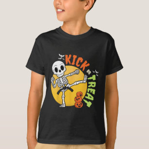 Camiseta Halloween Skeleton Karate Kick Martial Art Taekwon