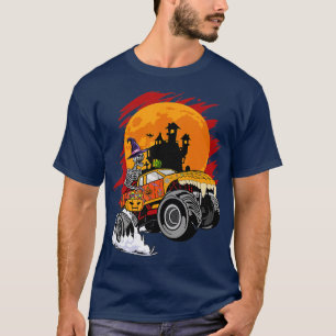 Camiseta Halloween Skeleton Monster Truck Boys Toddler Kids