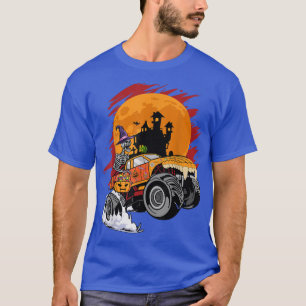 Camiseta Halloween Skeleton Monster Truck Boys Toddler Kids
