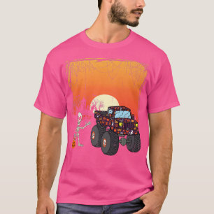 Camiseta Halloween Skeleton Monster Truck For Boys Kids Hal