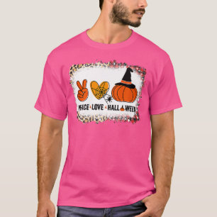 Camiseta Halloween Skeleton Peace Love Halloween Com Assust