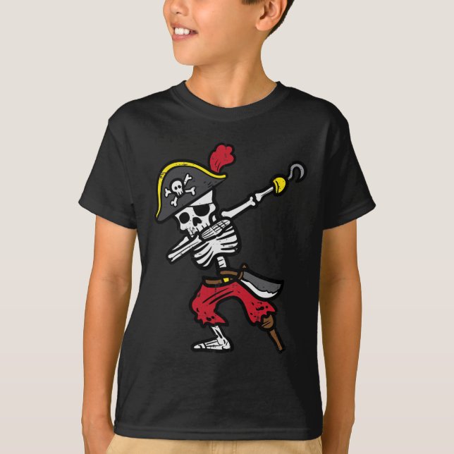 Camiseta Halloween Skeleton Pirate Dab Costume Boy Tod (Frente)