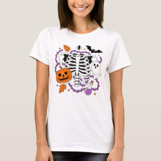 Camiseta Halloween Skeleton Pumpkin Gothic Spooky Dark