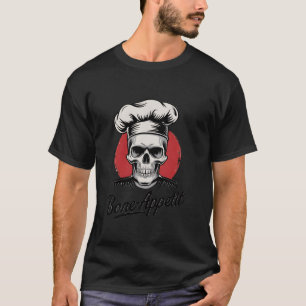 Camiseta Halloween Skeleton Pun Bon Bone Apetite Chef Skul