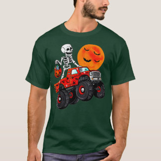 Camiseta Halloween Skeleton Riding Monster Truck 2