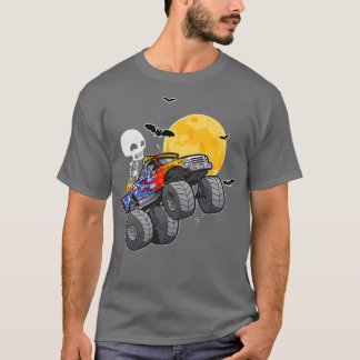 Camiseta Halloween Skeleton Riding Monster Truck 3