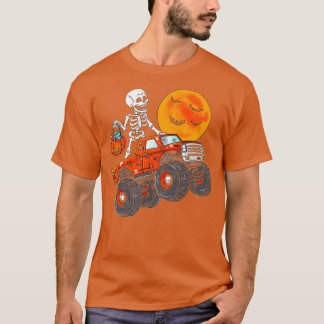 Camiseta Halloween Skeleton Riding Monster Truck 6