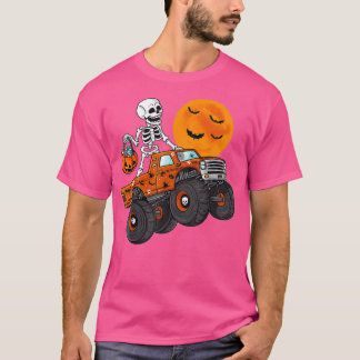 Camiseta Halloween Skeleton Riding Monster Truck Toddler Bo