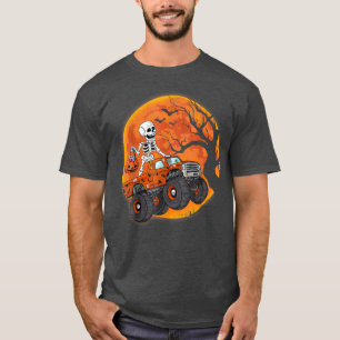 Camiseta Halloween Skeleton Riding Monster Truck Toddler Bo