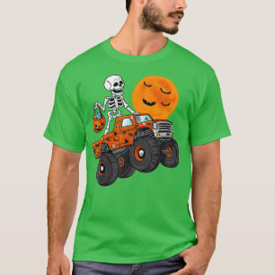 Camiseta Halloween Skeleton Riding Monster Truck Toddler Bo