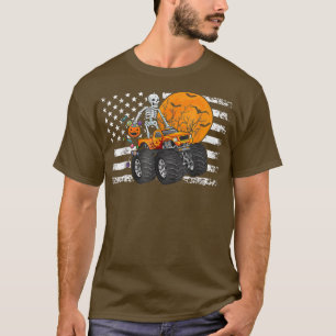 Camiseta Halloween Skeleton Riding Monster Truck Toddler Bo