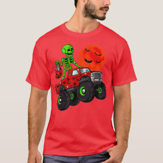 Camiseta Halloween Skeleton Riding Monster Truck Toddler Bo
