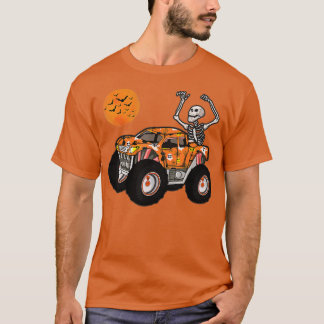 Camiseta Halloween Skeleton Riding Pumpkin Truck Boys Crian