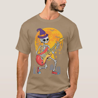 Camiseta Halloween Skeleton Rocker Guitar Punk Rock Costume