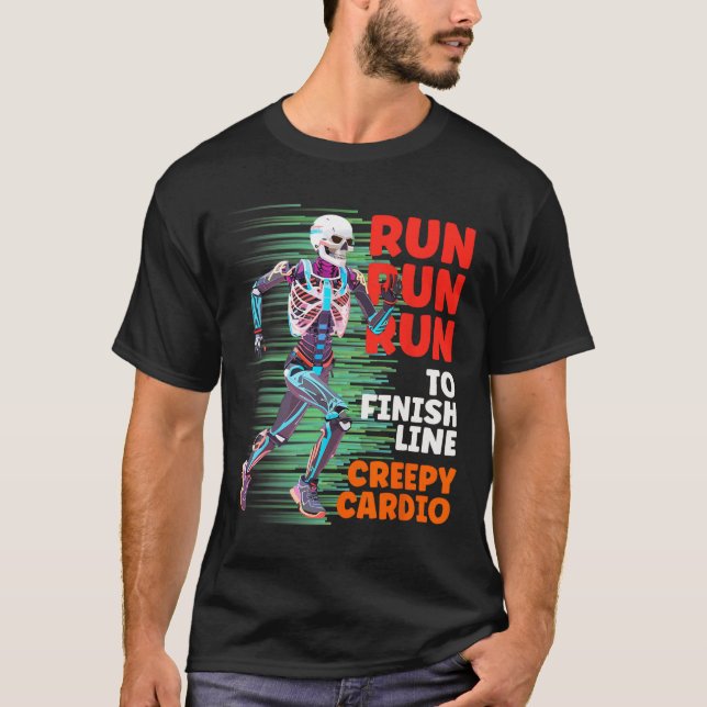 Camiseta Halloween Skeleton Runner Creepy Cardio Jogger Spo (Frente)