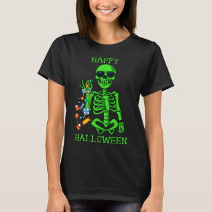 Camiseta Halloween Skeleton Salgando Doces Divertido 1
