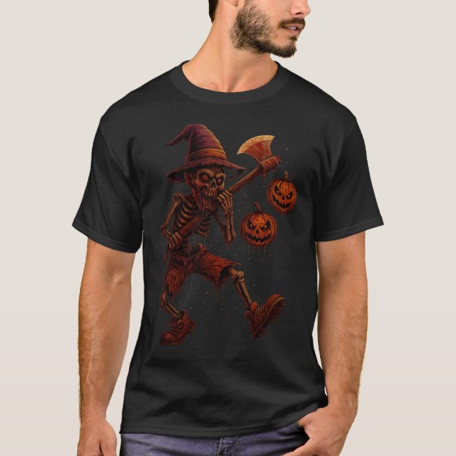 Camiseta Halloween Skeleton Witch Tee (Frente)