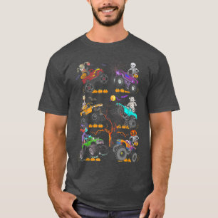 Camiseta Halloween Skeleton Zombie Andando Monster Truck Va