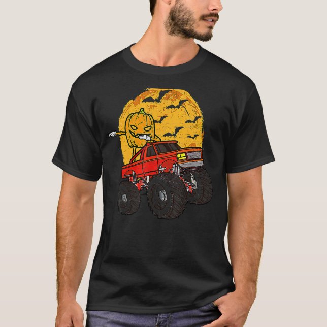 Camiseta Halloween Skeleton Zombie Andando Monster Truck Va (Frente)