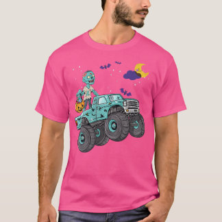 Camiseta Halloween Skeleton Zombie Andando Monster Truck Va