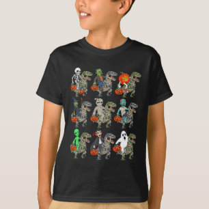 Camiseta Halloween Skeleton Zombie Andando Mummy T Rex Vamp