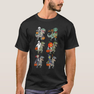 Camiseta Halloween Skeleton Zombie Andando Mummy T Rex Vamp