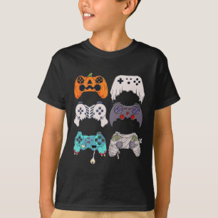 Camiseta Halloween Skeleton Zombie Controladoras de Jogos M