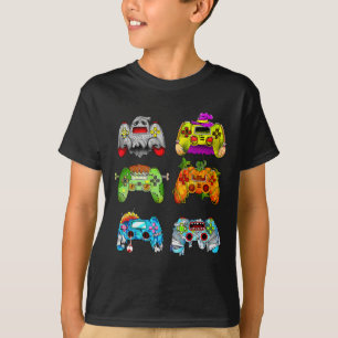 Camiseta Halloween Skeleton Zombie Controladoras de Jogos M