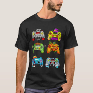 Camiseta Halloween Skeleton Zombie Controladoras de Jogos M