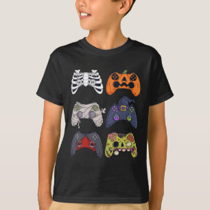 Camiseta Halloween Skeleton Zombie Controladoras de Jogos M