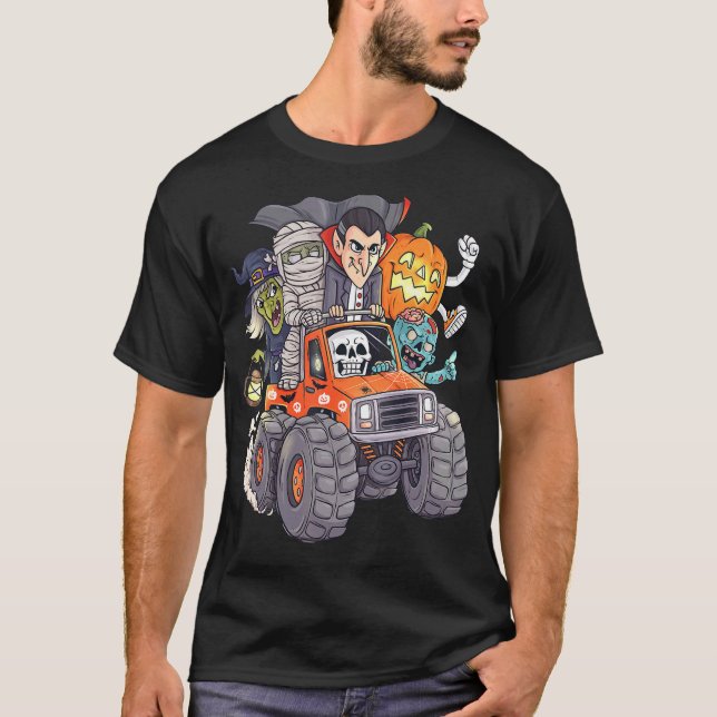 Camiseta Halloween Skeleton Zombie Monster Vampire Bo (Frente)