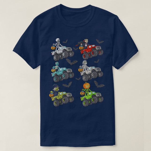 Camiseta Halloween Skeleton Zombie Vampire Monster T (Frente do Design)