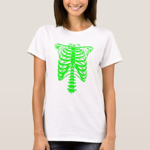 Camiseta halloween Skelstipação Rib Ácido gaiola verde