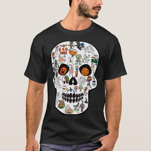 Camiseta Halloween Skull 2025  (Frente)
