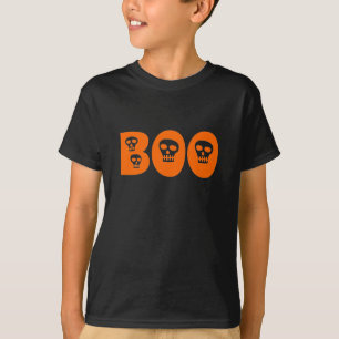 Camiseta Halloween Skull Orange "Boo"