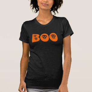 Camiseta Halloween Skull Orange "Boo"