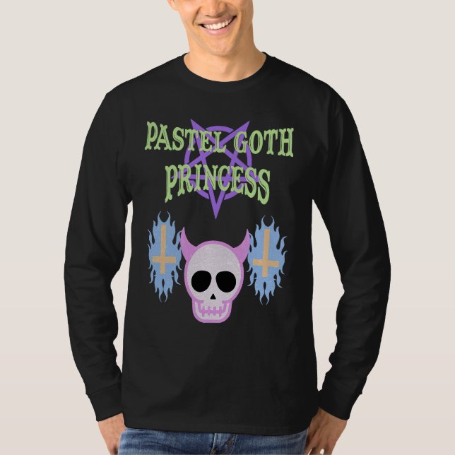 Camiseta Halloween skull pastel goth princess (Frente)