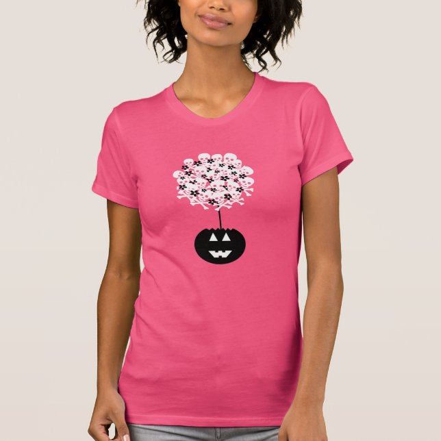Camiseta Halloween Skull Topiary (Frente)