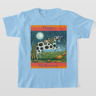 Camiseta HALLOWEEN SPONTTED PONY & BAT CAT Fantasy Horse