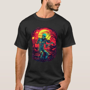 Camiseta Halloween Spookie Skeleton tocando Violin Viola Fi