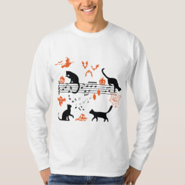 Camiseta "Halloween Spooky and Scary Cats" Tocando Música